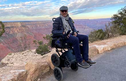 iBOT user in balance mode in national park